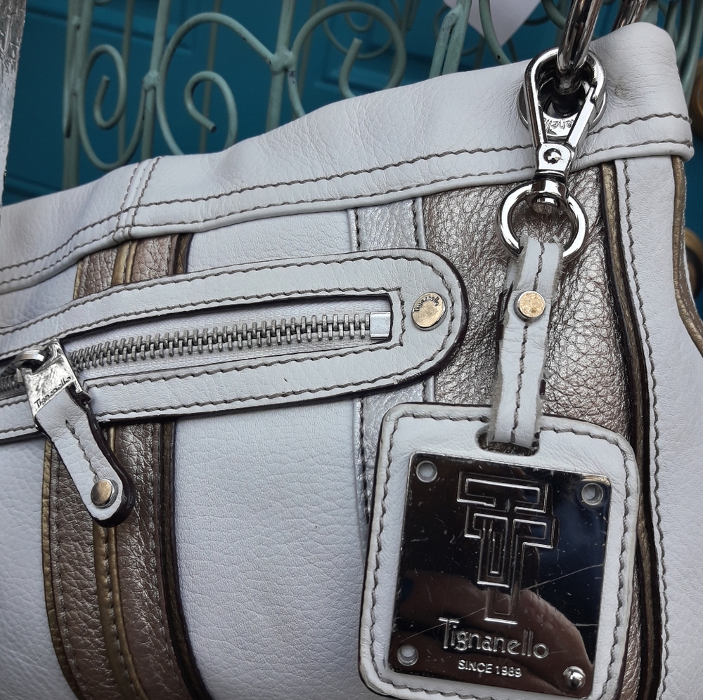 Genuine Leather Crossbody Bag Modern White Contemporary Pebbled Leather Purse - Picture 2 of 16